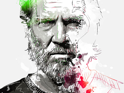 Digital Portrait Illustration: Jeff Bridges