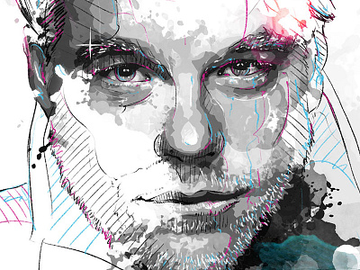 Digital Portrait Illustration: Philip Seymour Hoffman digital art drawing hollywood illustration ink movie pencil photoshop portrait seymour hoffman wacom watercolor