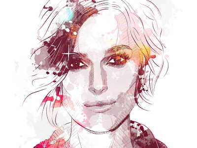 Digital Portrait Illustration: Keira Knightely actress digital art drawing hollywood illustration ink keira knightely movie photoshop portrait wacom watercolor