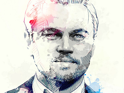 Digital Portrait Illustration: Leonardo DiCaprio actress dicaprio digital art drawing hollywood illustration ink movie photoshop portrait wacom watercolor