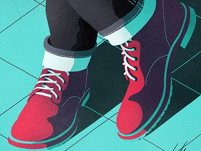 Graphic Illustration: Relax flat graphic illustration minimalism minimalistic red shoes