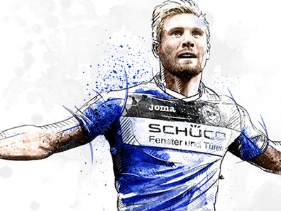 Sport Illustration: Andreas Voglsammer arminia digital art drawing face football illustration ink pencil photoshop portrait soccer sport wacom watercolor