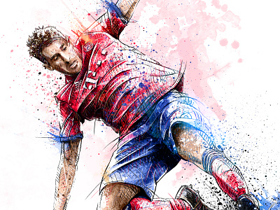 FC Bayern Munich Illustration: Javi Martínez drawing fc bayern munich football illustration photoshop portrait soccer sport wacom watercolor