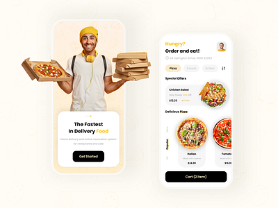Pizza Delivery App app burger cafe cooking delivery eunoiataha fast food fastfood food food menu foodie french fries pepperoni pizza pizzeria restaurant snappfood taha haghighi ui ui trend