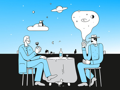 The Great Debate debate illustration magazine illustration science space theory