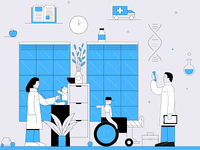 In hospital adobe design health hospital illustration illustrator science vector
