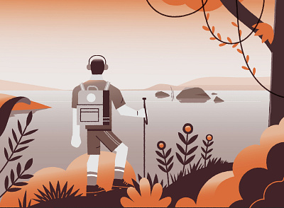 Hiking hiking illustration illustrator vector