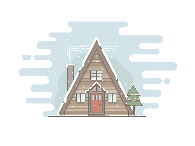 Cute cabin! cabin christmas holiday house snow tree winter