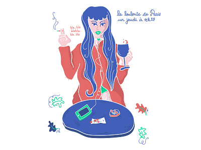 La louloute de Paris bar character cigarette coat drink girl paris wine winter woman
