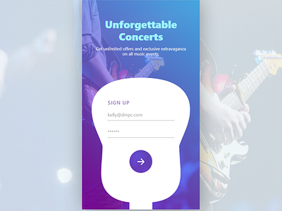 Music Event Management Platform Sign Up daily ui dailyui event app event sign up guitar html5 music sign up signup web design webapp webdesign website design