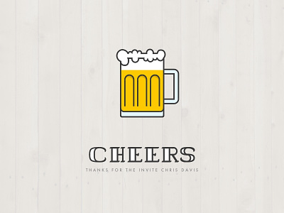 Cheers, fellow dribbblers! beer beer mug cheers drafted first shot idraw ipad thank you thanks
