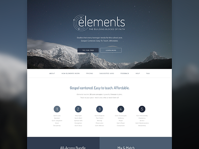 elements Landing Page church god studies landing page product page web design webdesign website wip youth ministry