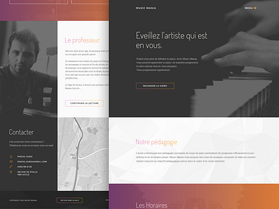 Piano lessons one-page website lessons music one page piano webdesign