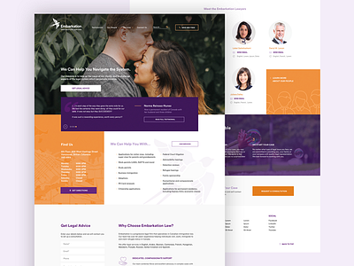 Embarkation landing page law services ui design
