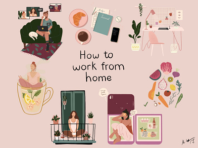 Work From Home Tips coronavirus covid covid 19 covid 19 art digital art illustration procreate quarantineartclub socialdistancing stayconnected stayhealthy stayhome stayhomestaycreative wfh workfromhome