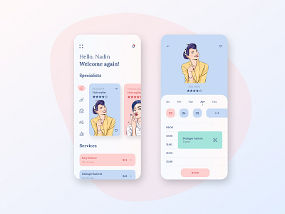 Beauty salon - Mobile App Concept app design ui ux