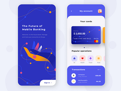 Mobile Banking - Mobile App Concept app design illustration illustrator ui uiux