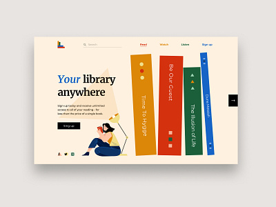 LIbrary online design illustration illustrator uiux web webdesign website