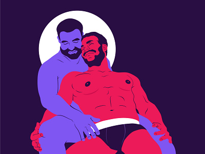 💜❤️ artgay couple gay illustration lgbt lgbtq love man men