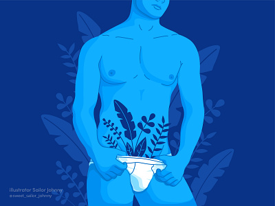 Man and flowers body design digital digital 2d digitalart flower gay illustration lgbt man man cartoon masculine nude people vector vectorart