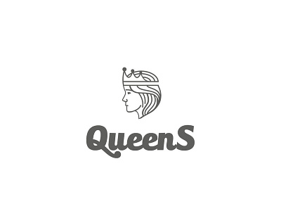 Logo - online casino brand branding design flat grey icon identity illustration illustrator lettering logo mobile queen type typography ui vector web