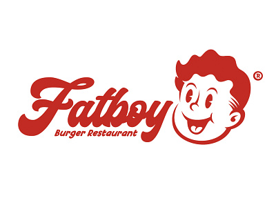 FATBOY art work brand design branding burger design fast food food illustration logo retro typography ui ux vector vintage