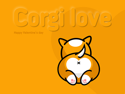 Corgi love art design figma illustration vector