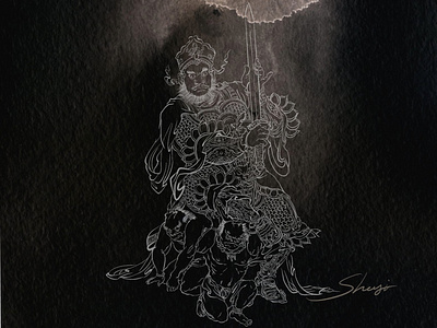 【风】南方增长天王-Hphags-skyes-po buddhism design fashion illustration ui ux 设计