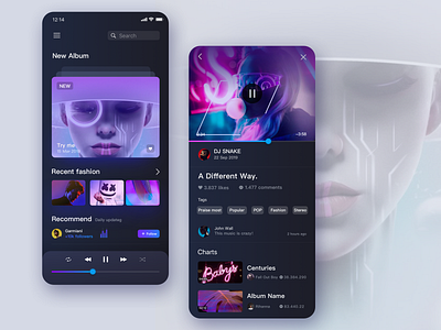 Music App app color collision design ios music musicapp type ui ux 设计