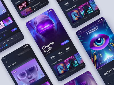 Music App-03 app design eye fashion future gan illustration ios music musicapp player science and technology ui ux