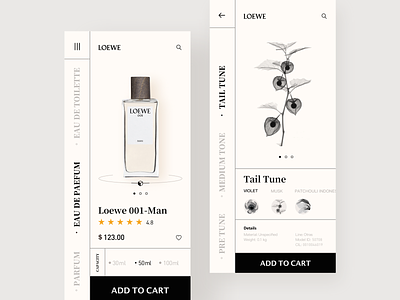 Fragrance Store：LOEWE01 app design fashion fragrance store ios loewe perfume ui ux 设计