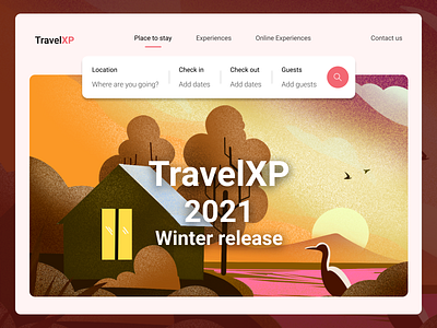 Website and Illustration for TravelXP app illustration procreate ui