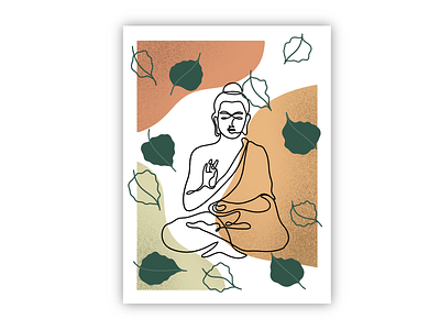 Buddha medidated illustration buddha graphic design illustration poster