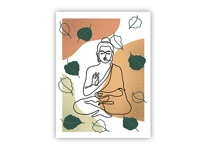 Buddha medidated illustration