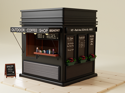 Coffee Shop 3d ble blender branding cartoon colors design graphic design illustration motion graphics