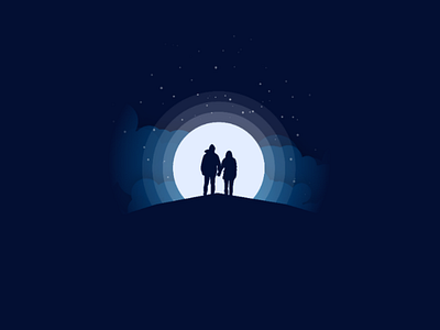 Couple in moonlight
