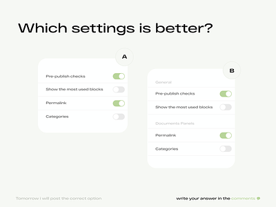 UX survey. Which option is better? app design inter interface menu pc settings survey tablet ui ux website