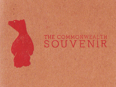 Souvenir, Front bear recycled paper rubber stamp souvenir the commonwealth