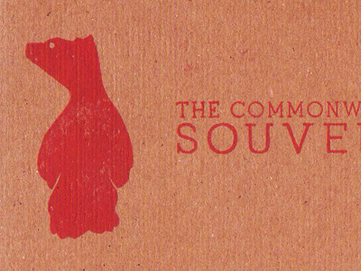 Souvenir, Detail bear recycled paper rubber stamp souvenir the commonwealth