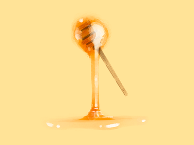 Honey gouache honey honey stick illustration pencil procreate