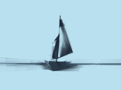 Sailing boat horizon illustration sailing water