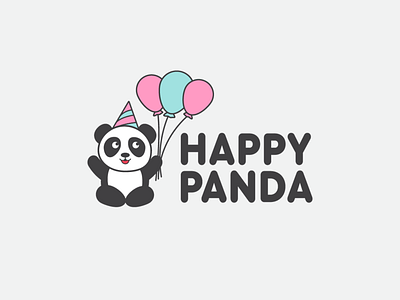 Logo Happy Panda branding design flat illustration logo vector