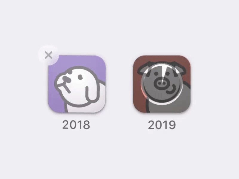 See you Dog Year, Hello Pig Year. 2019 app app animation chinese horoscope design dog icon illustration pig