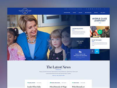 Democratic Leader Nancy Pelosi website campaign democrat design homepage landing page politics usa website