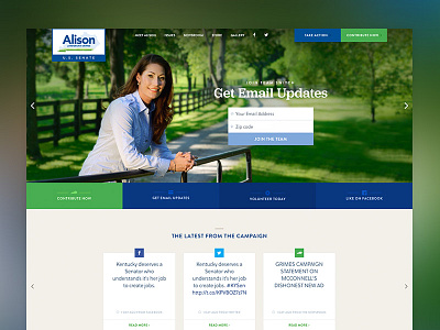 Alison Lundergan Grimes for Senate website campaign democrat design homepage landing page politics usa website