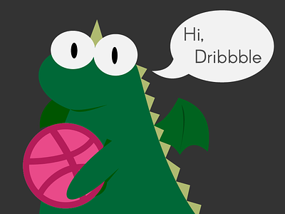 Hi Dribbble :) design dinosaur hello illustration