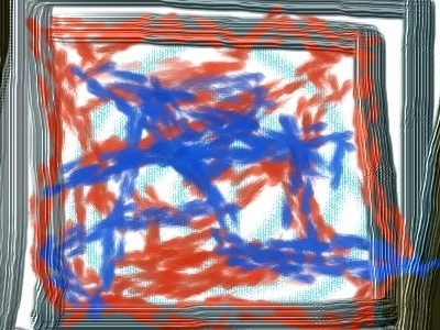 Trapped 1 abstract art blue conceptual art digital art green life painting red trapped