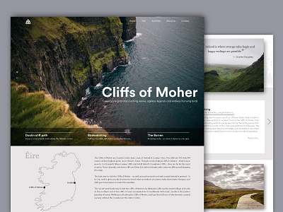 Cliffs of Moher cliffs of moher ireland layout minimal minimal and clean minimal design travel 2 ui userinterface ux wanderlust web webdesign webpage website