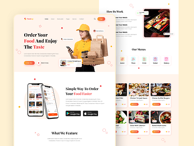 Food delivery landing page design