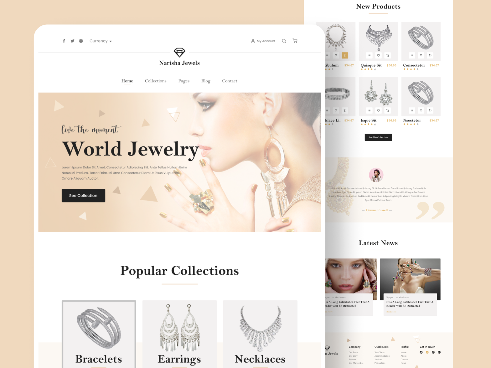 World Jewelry landing page by Design Fast on Dribbble